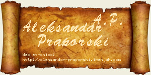 Aleksandar Praporski vizit kartica